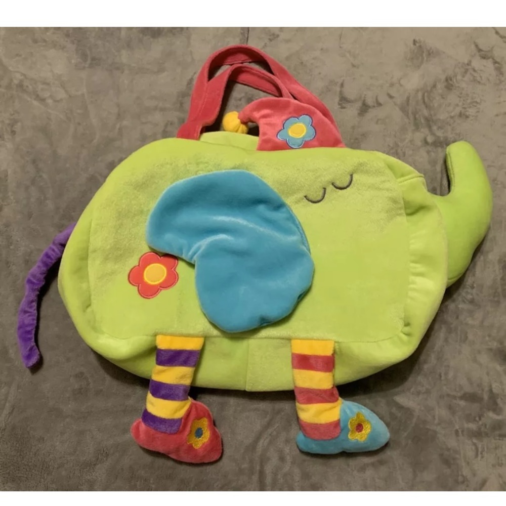 Kids Elephant Sleepover Fleece Duffel Duffle Bag